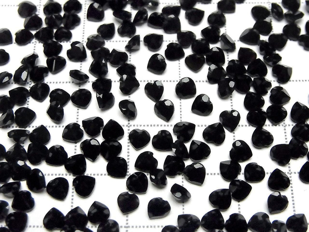 High Quality AAA Onyx Loose Stone Heart Shape Faceted 4x4mm 10pcs