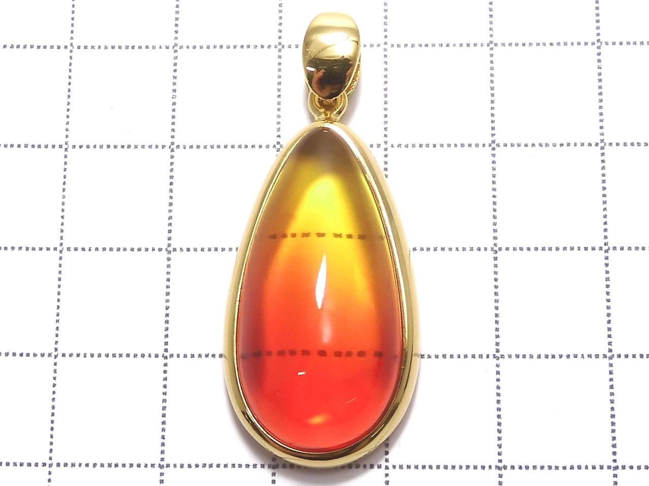 Orange Color Amber Pendant 18KGP NO.1 [One of a kind]