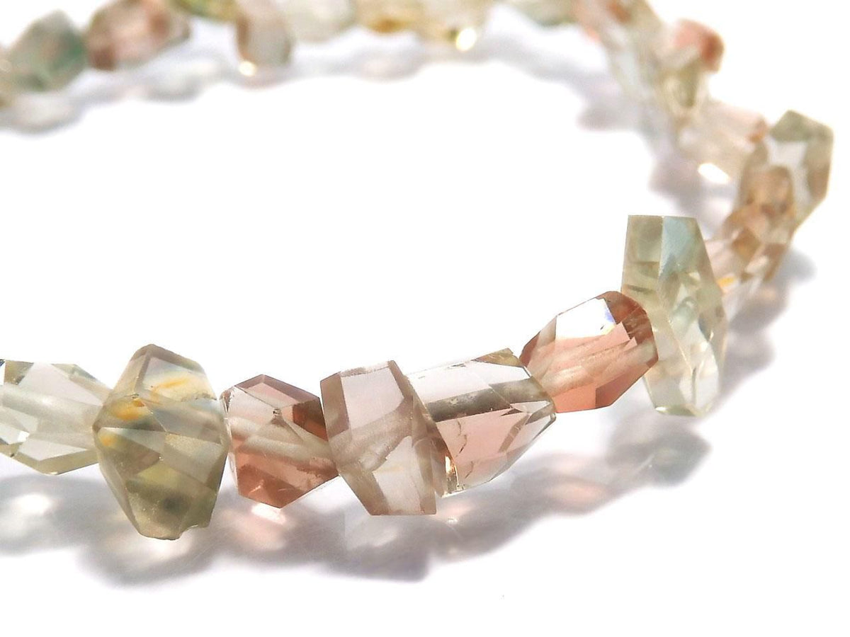 High Quality Oregon Sunstone AAA- Faceted Nugget 1strand beads (Bracelet) NO.21 [One of a kind]