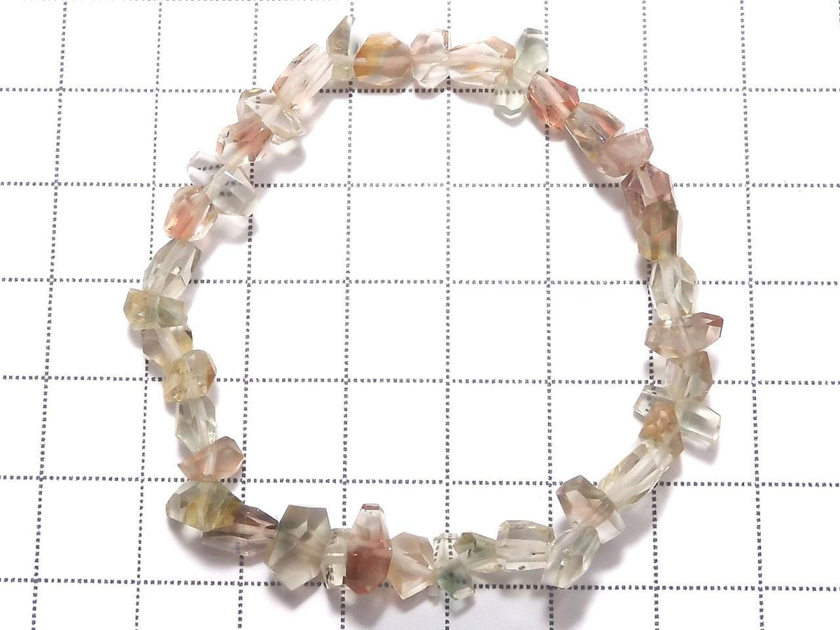 High Quality Oregon Sunstone AAA- Faceted Nugget 1strand beads (Bracelet) NO.21 [One of a kind]
