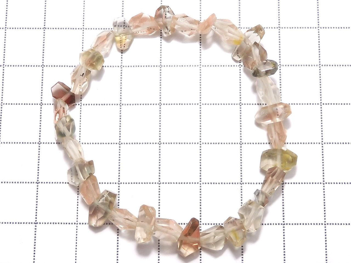 High Quality Oregon Sunstone AAA- Faceted Nugget 1strand beads (Bracelet) NO.22 [One of a kind]