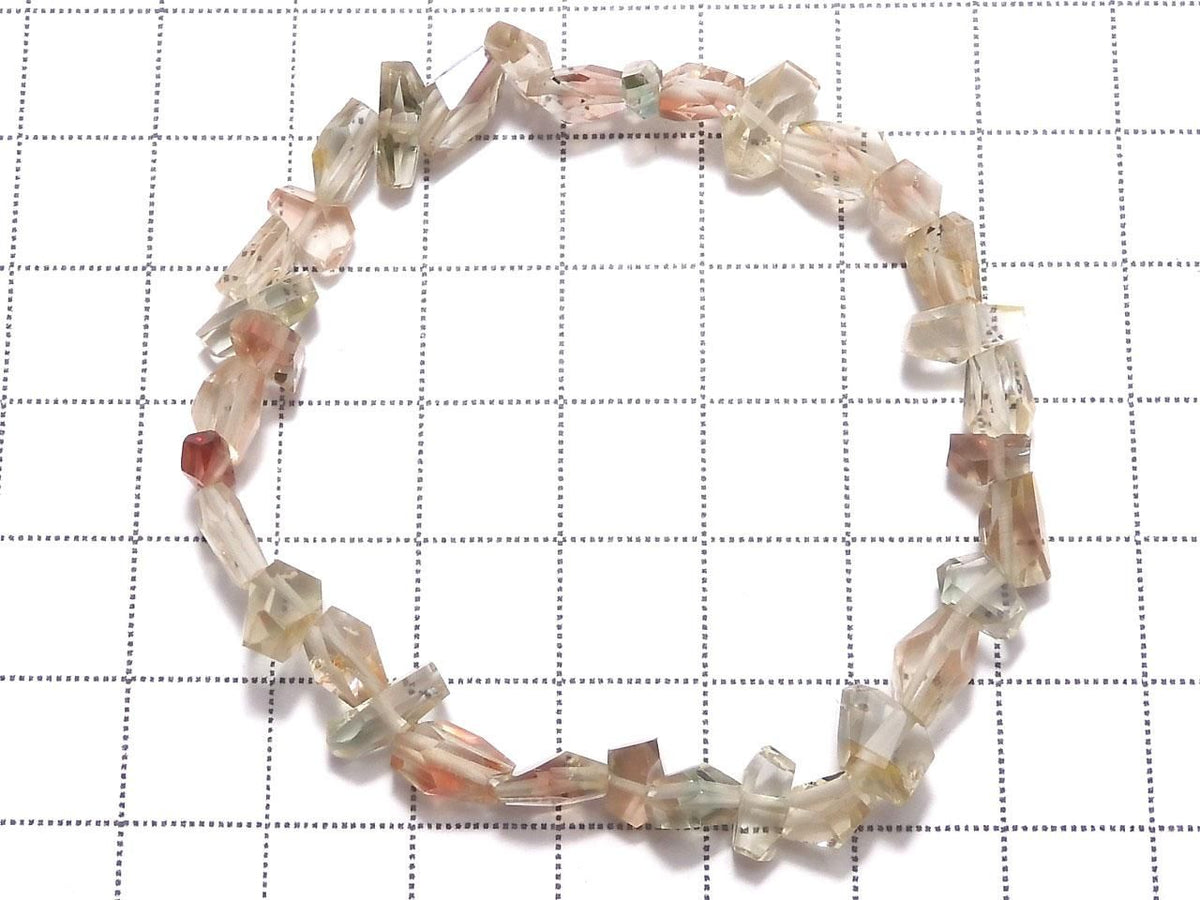 High Quality Oregon Sunstone AAA- Faceted Nugget 1strand beads (Bracelet) NO.23 [One of a kind]