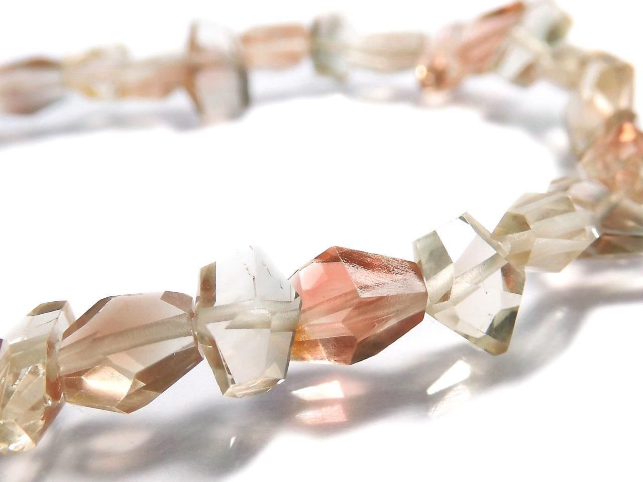 High Quality Oregon Sunstone AAA- Faceted Nugget 1strand beads (Bracelet) NO.24 [One of a kind]