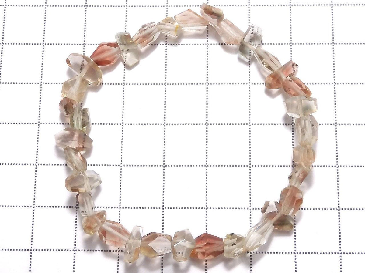High Quality Oregon Sunstone AAA- Faceted Nugget 1strand beads (Bracelet) NO.24 [One of a kind]
