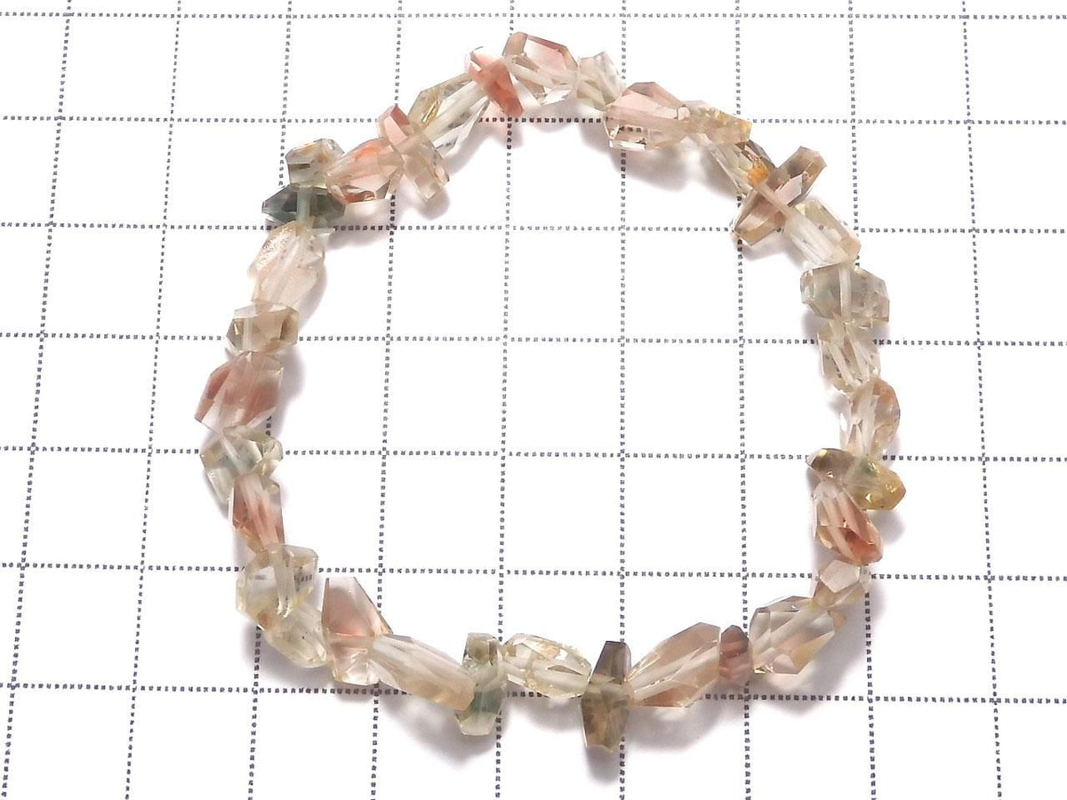 High Quality Oregon Sunstone AAA- Faceted Nugget 1strand beads (Bracelet) NO.26 [One of a kind]