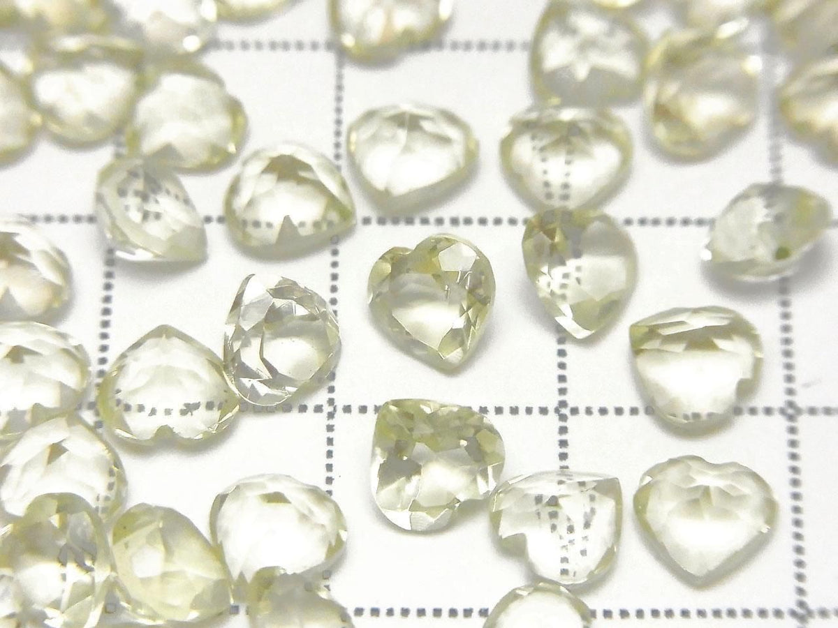 High Quality Lemon Quartz AAA Loose Stone Heart Shape Faceted 6x6mm 5pcs