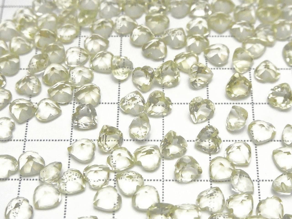 High Quality Lemon Quartz AAA Loose Stone Heart Shape Faceted 6x6mm 5pcs