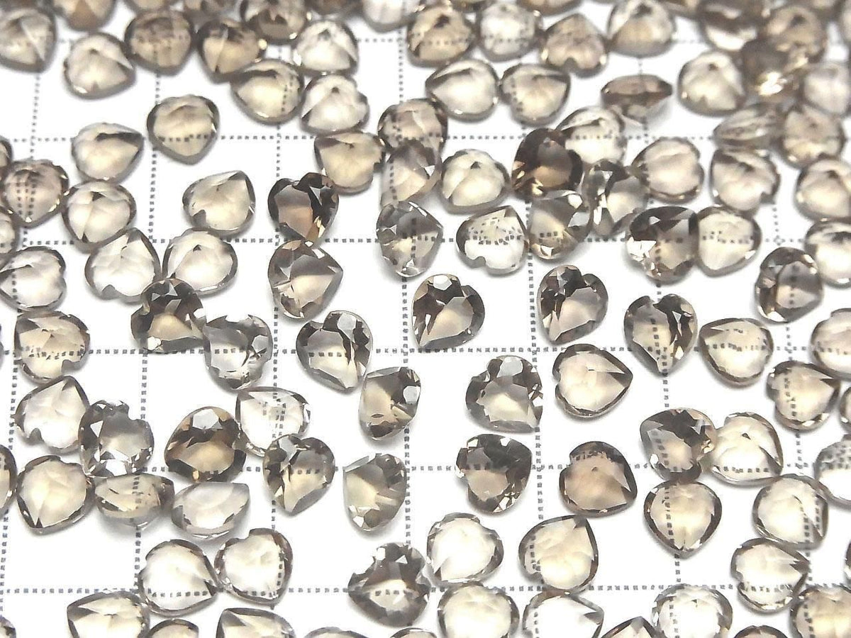 High Quality Smoky Quartz AAA Loose Stone Heart Shape Faceted 6x6mm 5pcs