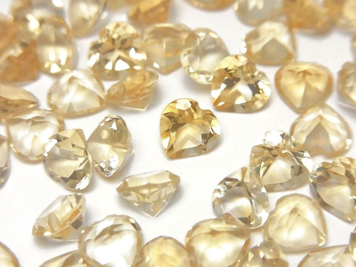 High Quality AAA Citrine Loose Stone Heart Shape Faceted 6x6mm 5pcs