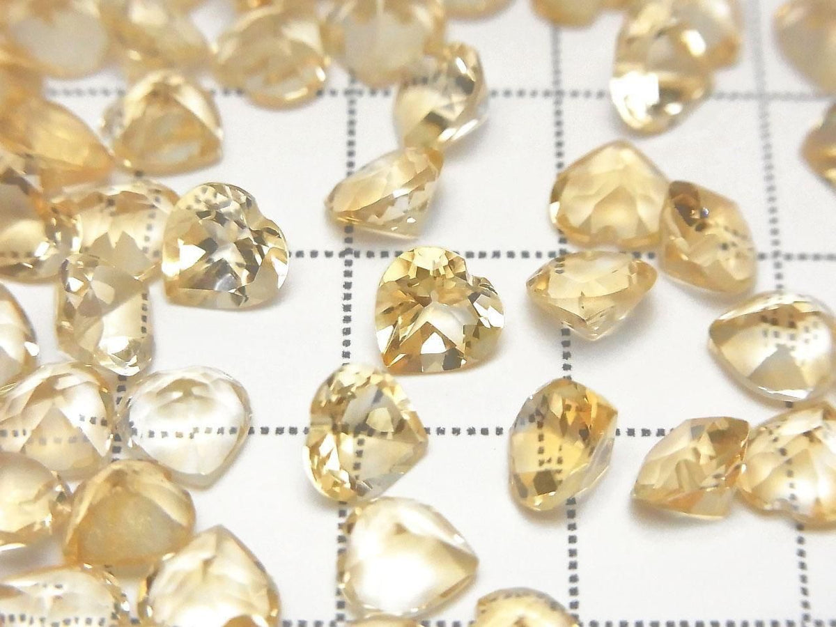 High Quality AAA Citrine Loose Stone Heart Shape Faceted 6x6mm 5pcs