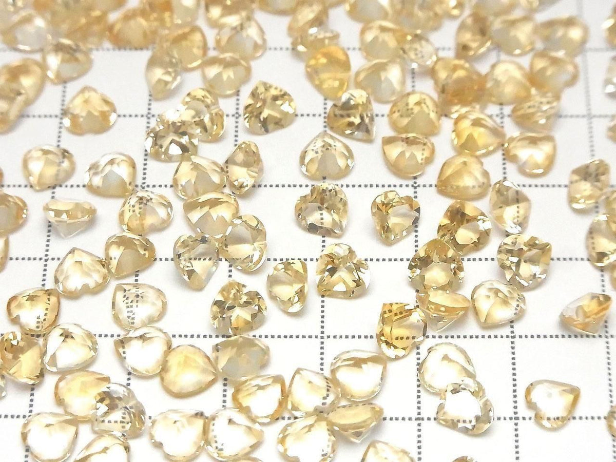 High Quality AAA Citrine Loose Stone Heart Shape Faceted 6x6mm 5pcs