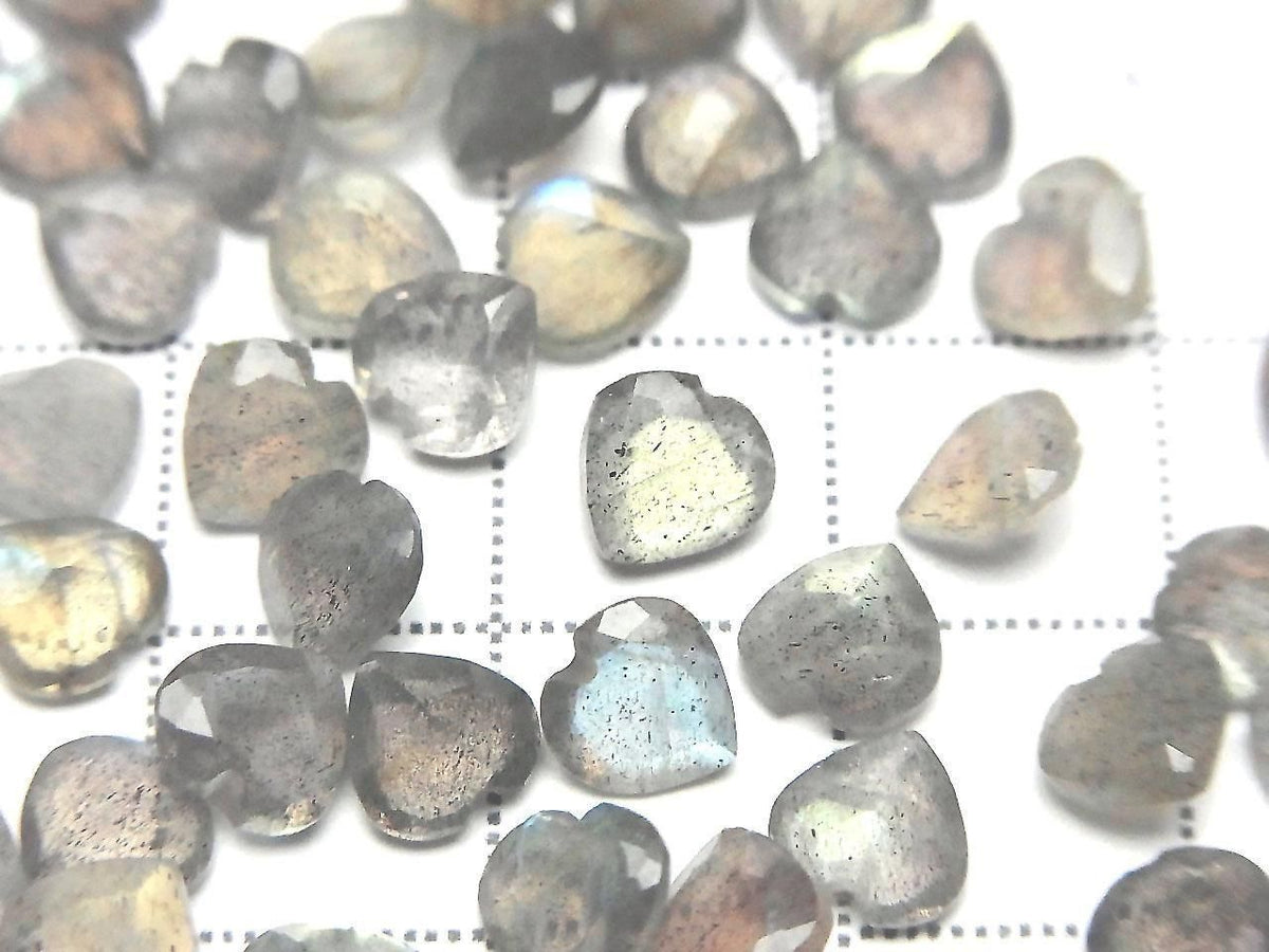 High Quality Labradorite AAA- Loose Stone Heart Shape Faceted 6x6mm 5pcs
