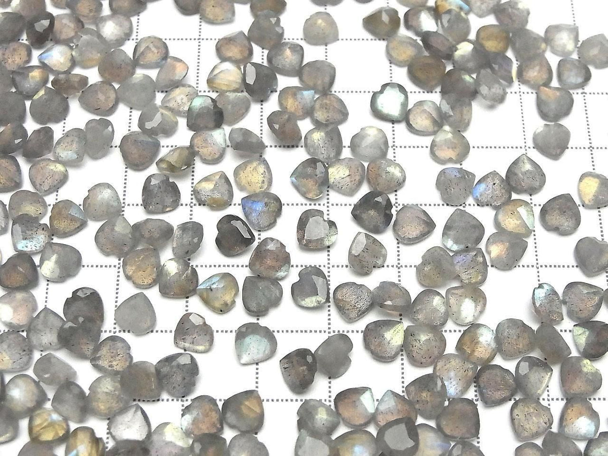 High Quality Labradorite AAA- Loose Stone Heart Shape Faceted 6x6mm 5pcs