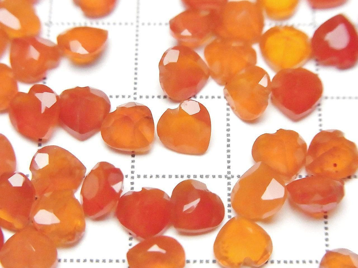 High Quality Carnelian, AAA- Loose Stone Heart Shape Faceted 6x6mm 5pcs