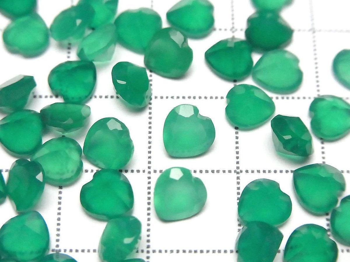 High Quality Green Onyx AAA Loose Stone Heart Shape Faceted 6x6mm 5pcs