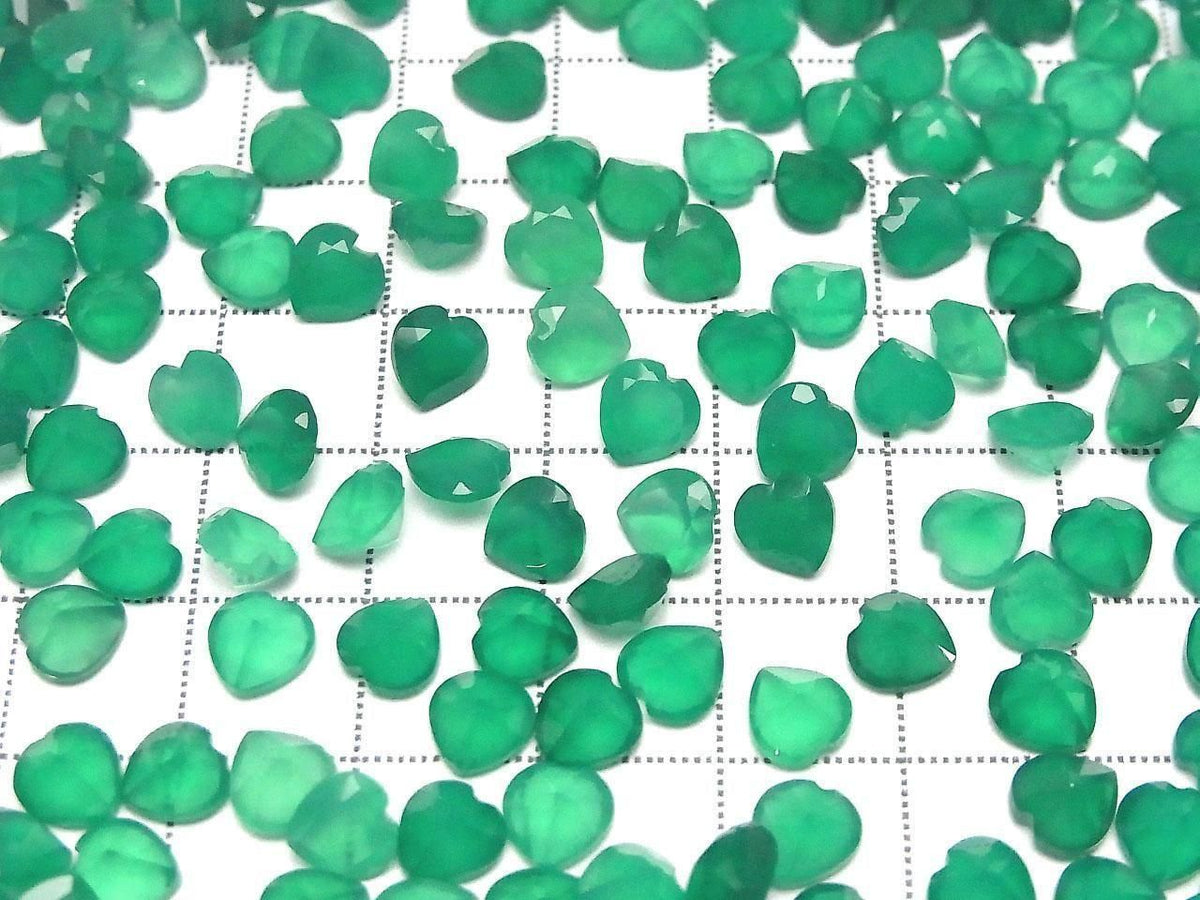 High Quality Green Onyx AAA Loose Stone Heart Shape Faceted 6x6mm 5pcs