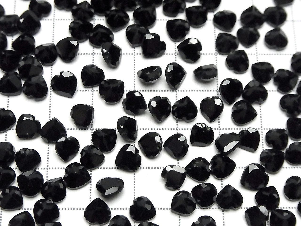 High Quality Black Spinel AAA Loose Stone Heart Shape Faceted 6x6mm 5pcs