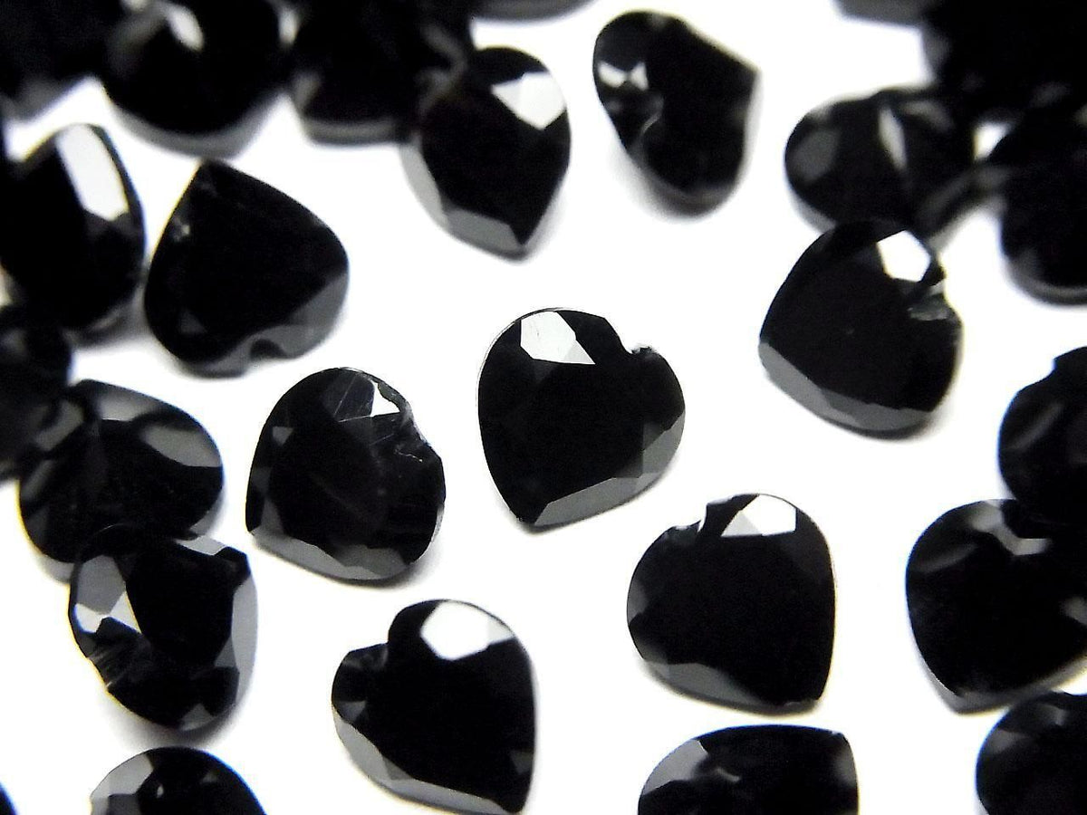 High Quality AAA Onyx Loose Stone Heart Shape Faceted 6x6mm 5pcs