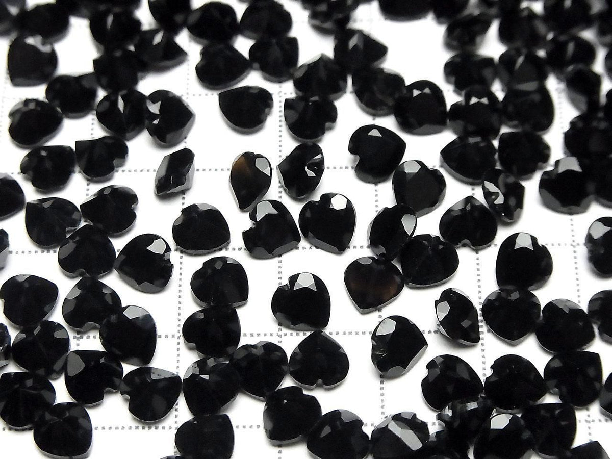 High Quality AAA Onyx Loose Stone Heart Shape Faceted 6x6mm 5pcs