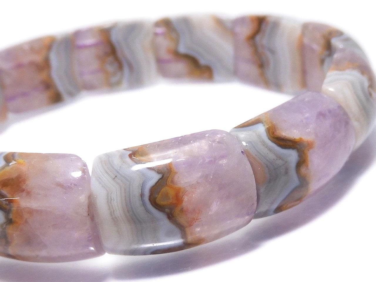Amethyst Bangle Bracelet 2-Hole Rectangle 1strand beads NO.111 [One of a kind]