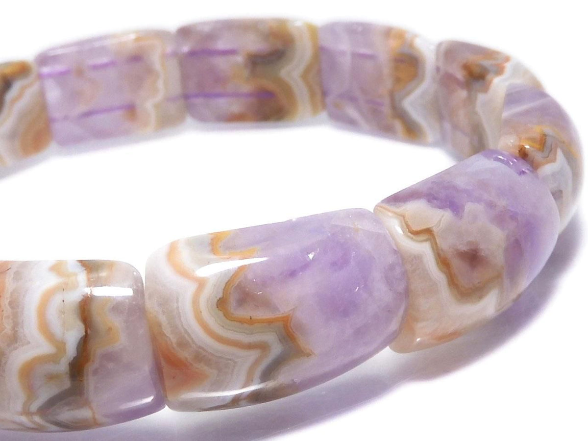 Amethyst Bangle Bracelet 2-Hole Rectangle 1strand beads NO.114 [One of a kind]