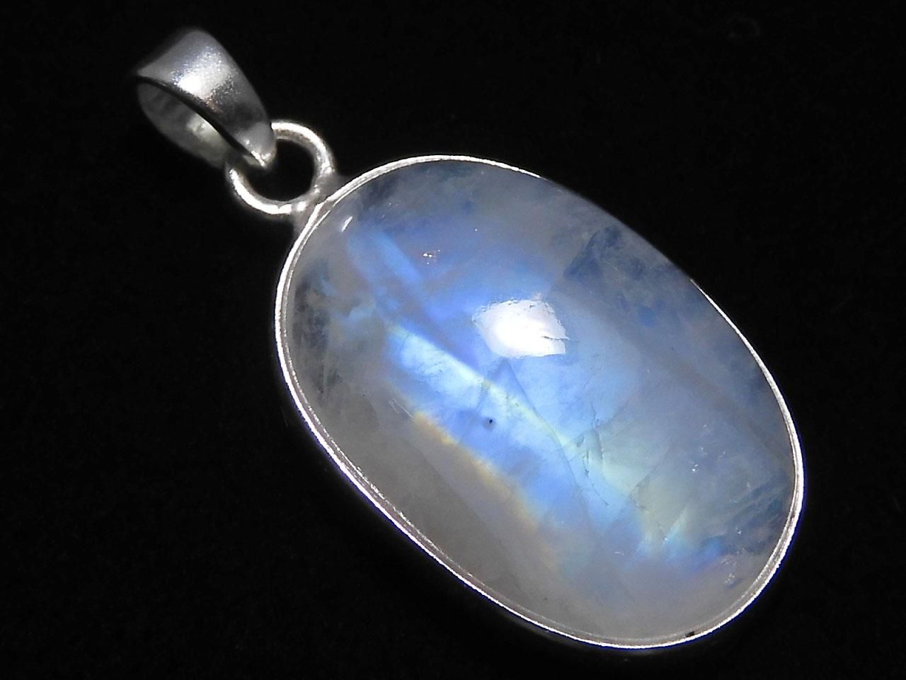 High Quality Rainbow Moonstone AA++ Pendant Silver925 NO.5 [One of a kind]