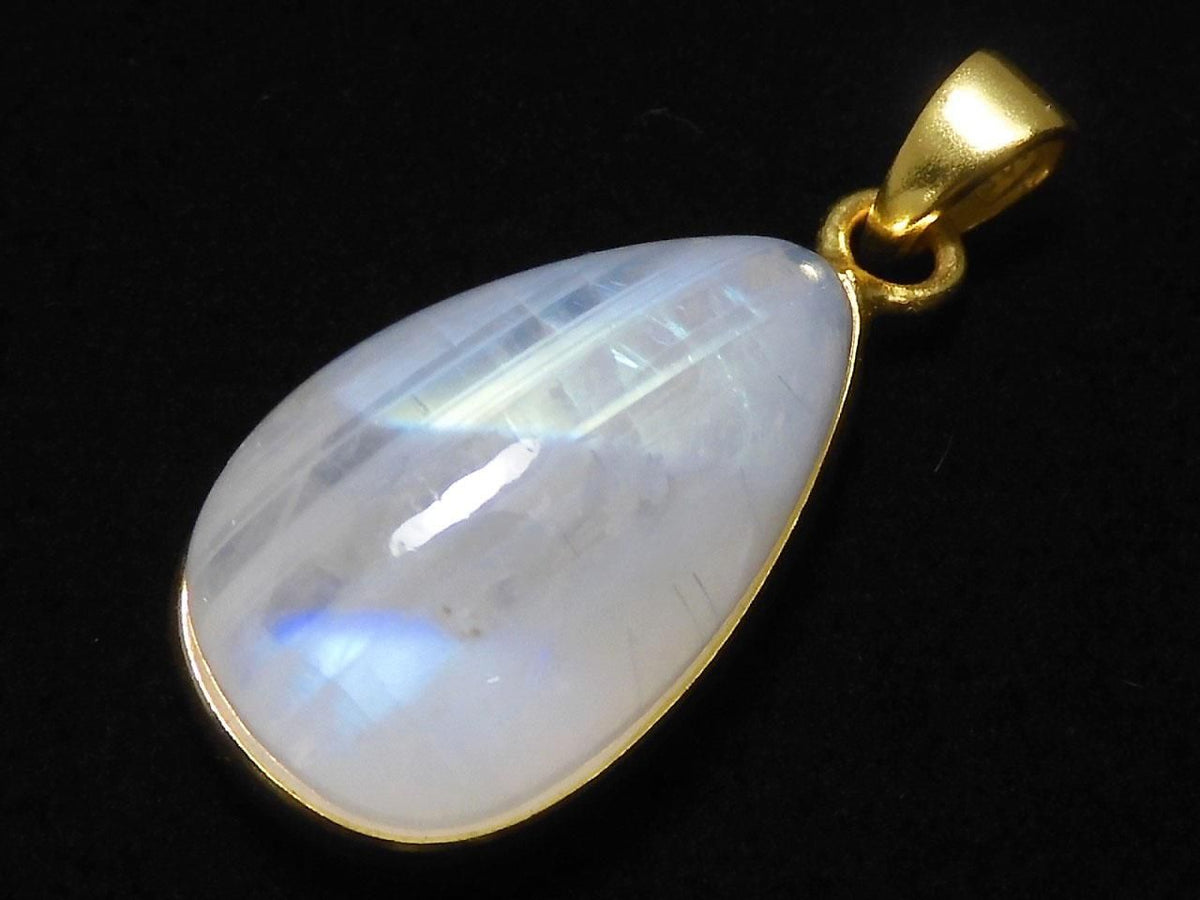 High Quality Rainbow Moonstone AA++ Pendant 18KGP NO.6 [One of a kind]