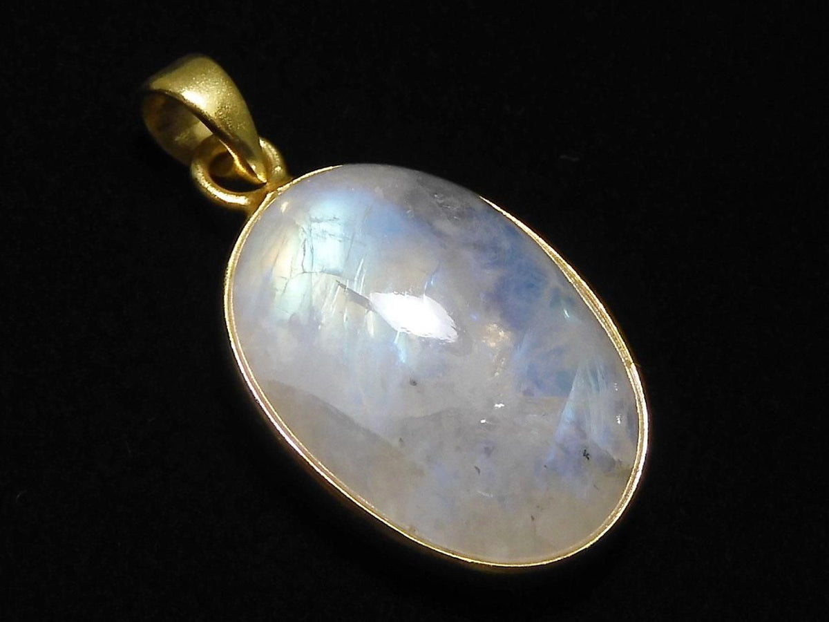 High Quality Rainbow Moonstone AA++ Pendant 18KGP NO.7 [One of a kind]