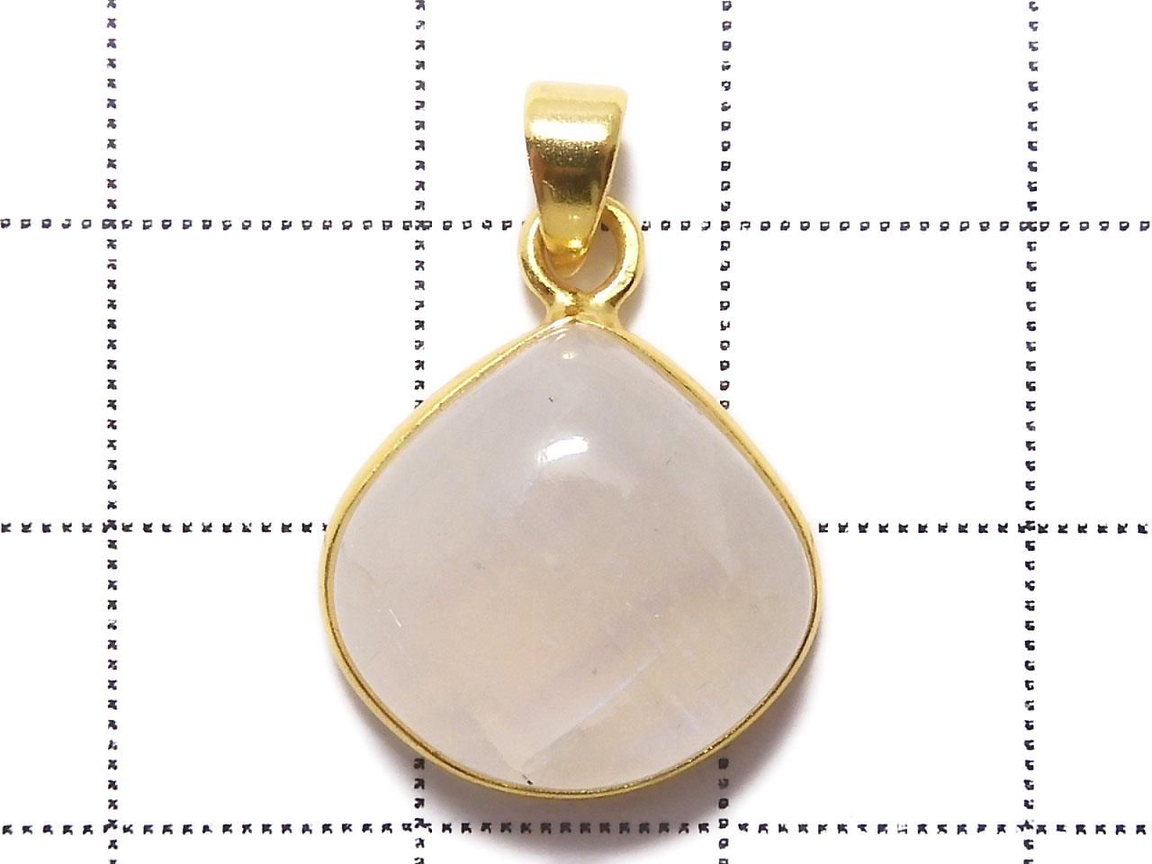 High Quality Rainbow Moonstone AA++ Pendant 18KGP NO.8 [One of a kind]