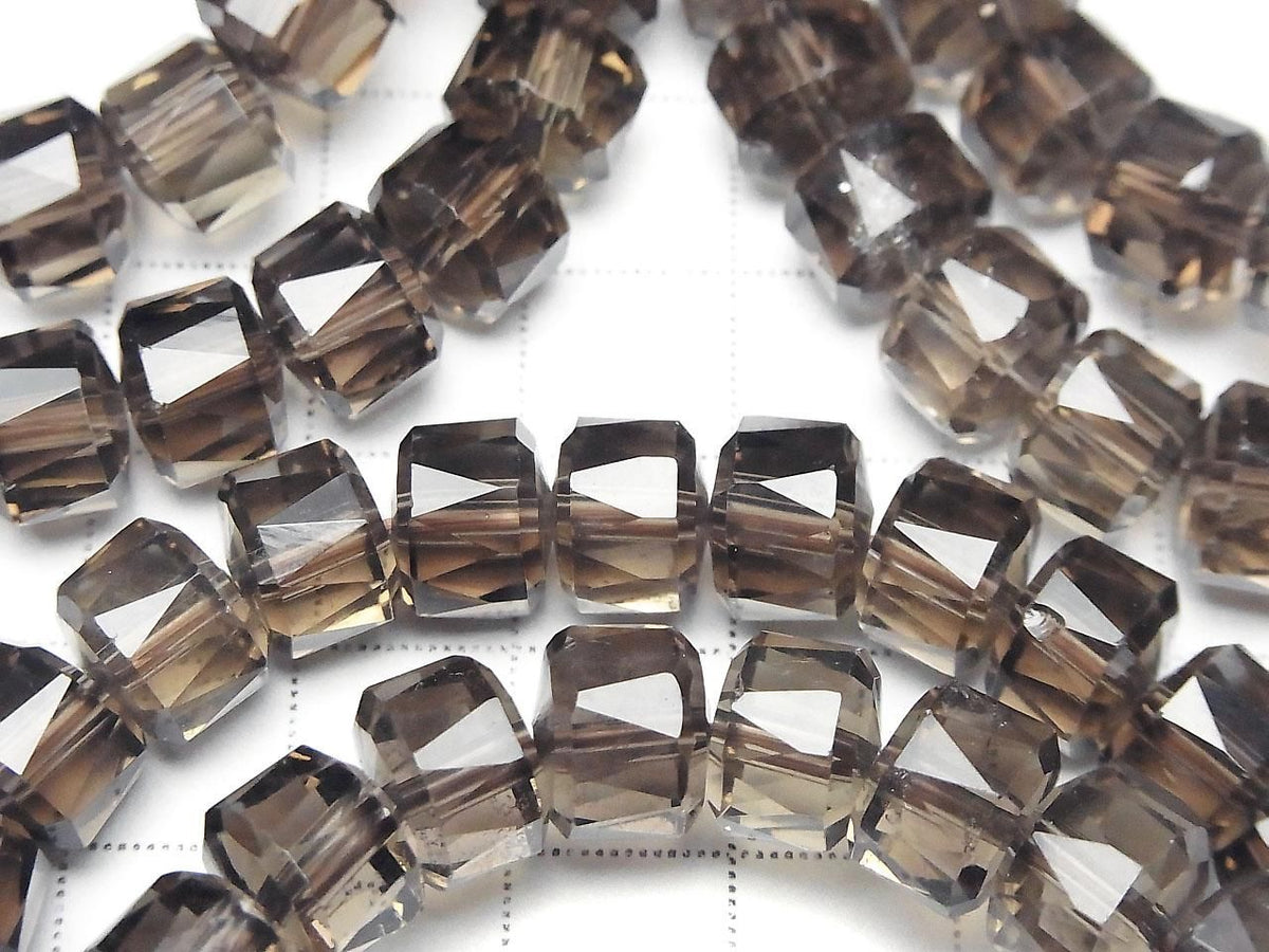 High Quality Smoky Quartz AAA- Faceted Button Rondelle 9.5x9.5x7mm 1strand beads (Bracelet) High Quality!