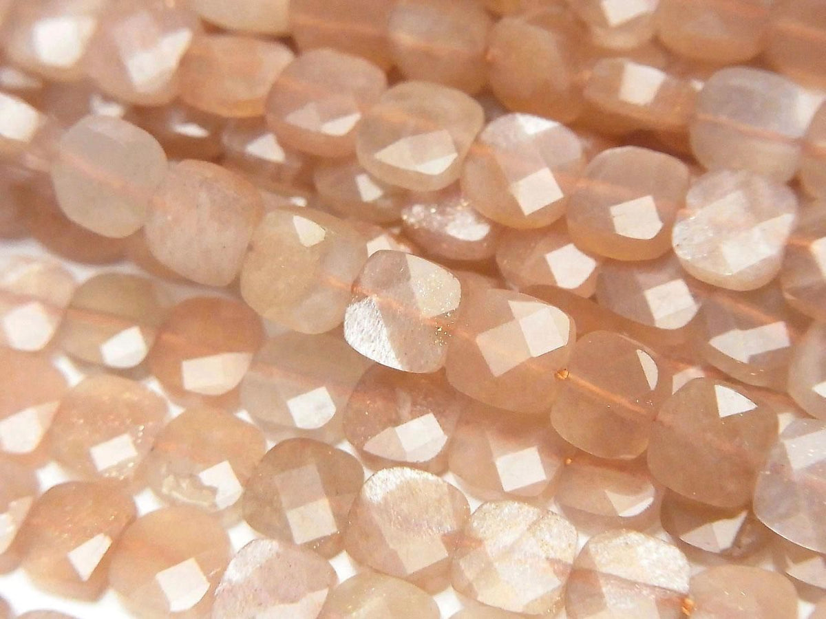 Orange Moonstone AA++ Faceted Square 6x6mm half or 1strand beads (approx. 14inch/35cm) High Quality!
