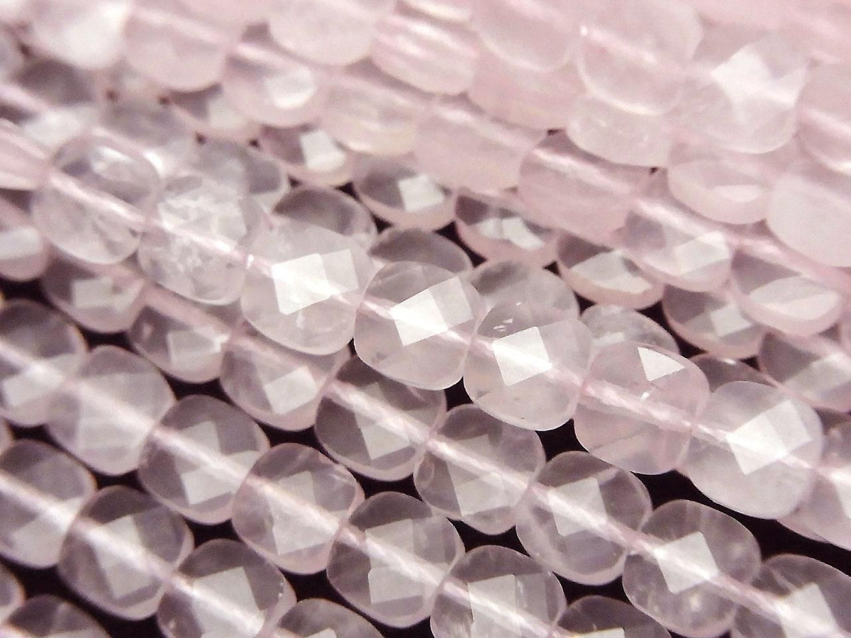 Rose Quartz AA++ Faceted Square 6x6mm half or 1strand beads (aprx.14inch/35cm)High Quality!