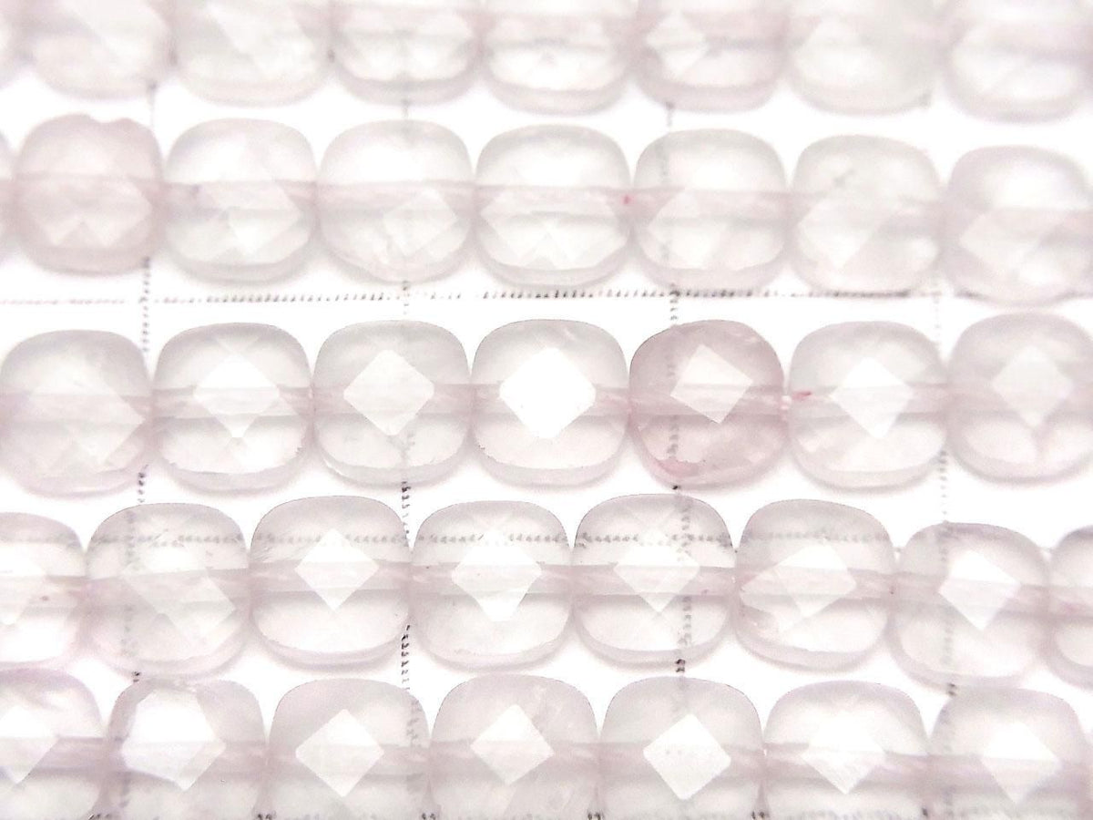Rose Quartz AA++ Faceted Square 6x6mm half or 1strand beads (aprx.14inch/35cm)High Quality!
