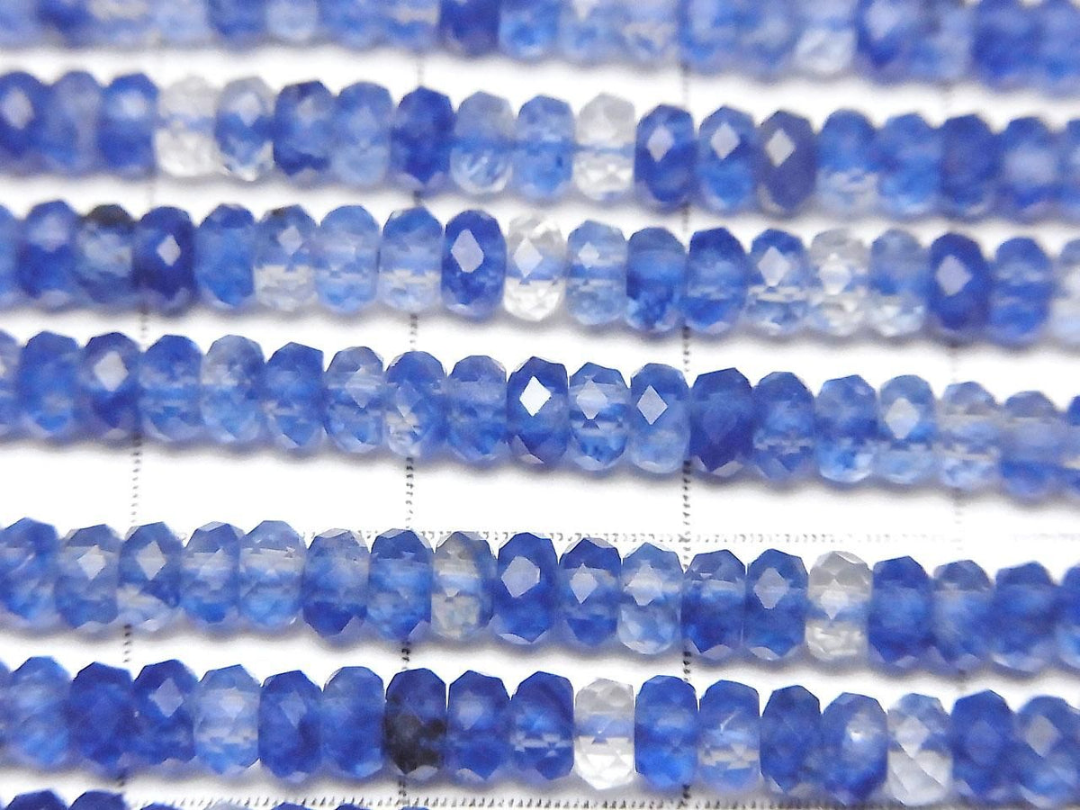 Blueberry Quartz Glass Faceted Button Rondelle 4x4x2mm 1strand beads (aprx.14inch/35cm)High Quality!