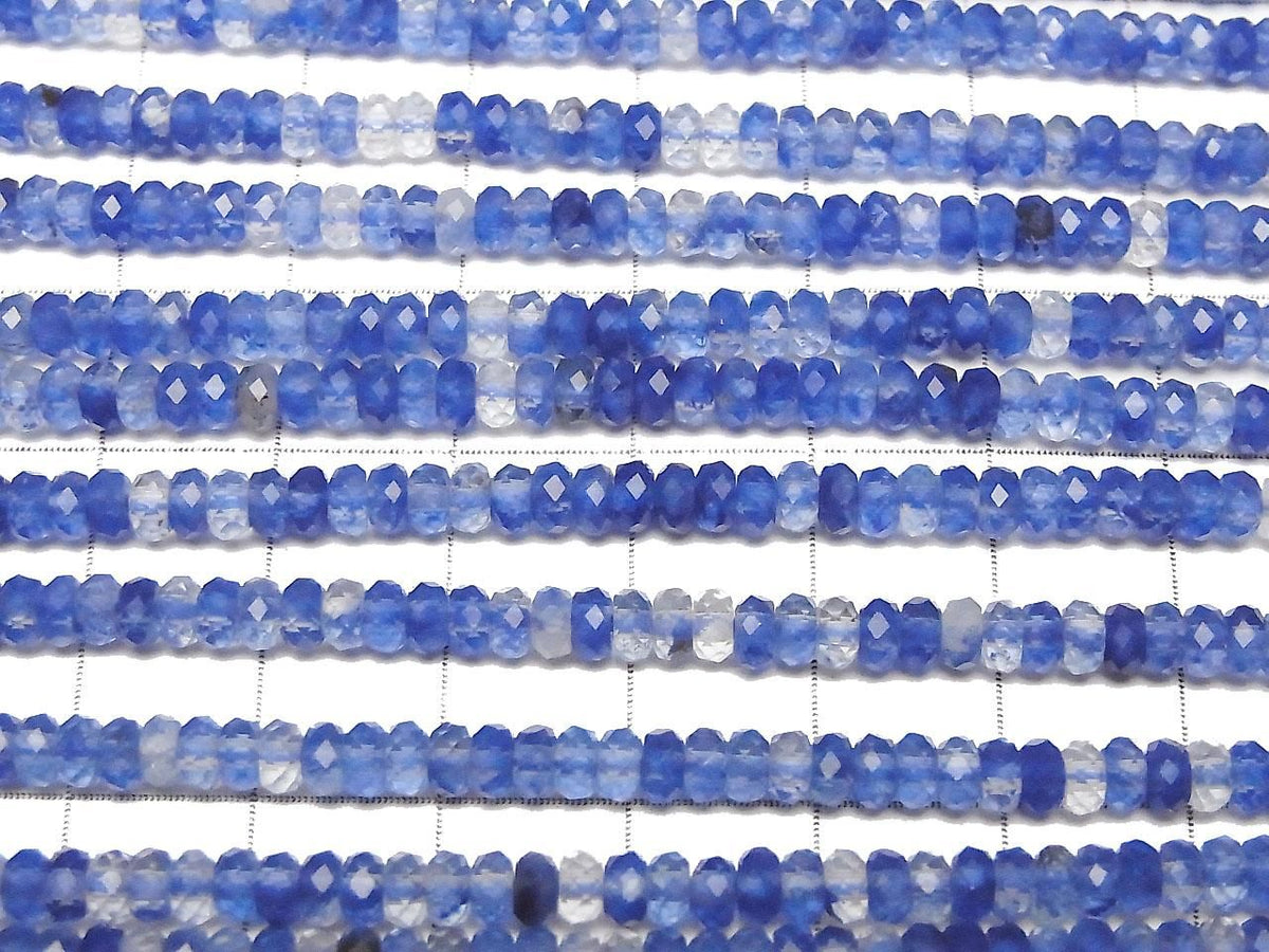 Blueberry Quartz Glass Faceted Button Rondelle 4x4x2mm 1strand beads (aprx.14inch/35cm)High Quality!