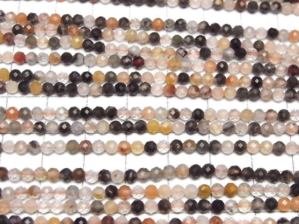 Multicolor Rutilated Quartz AA+ Faceted Round 3mm 1strand beads (aprx.15inch/37cm)High Quality!