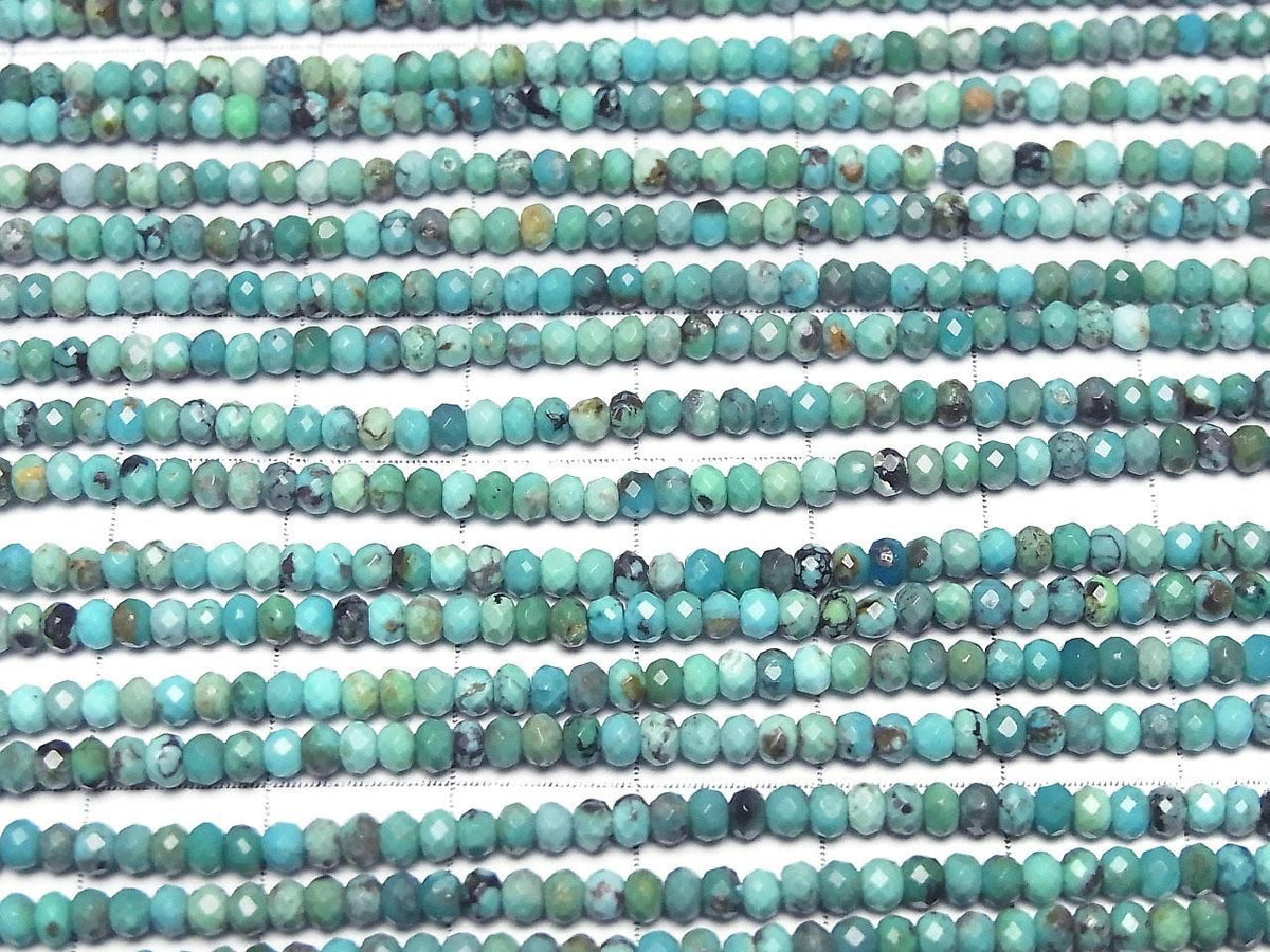 Turquoise AA+ Faceted Button Rondelle 3x3x2mm half or 1strand beads (aprx.15inch/37cm)High Quality!