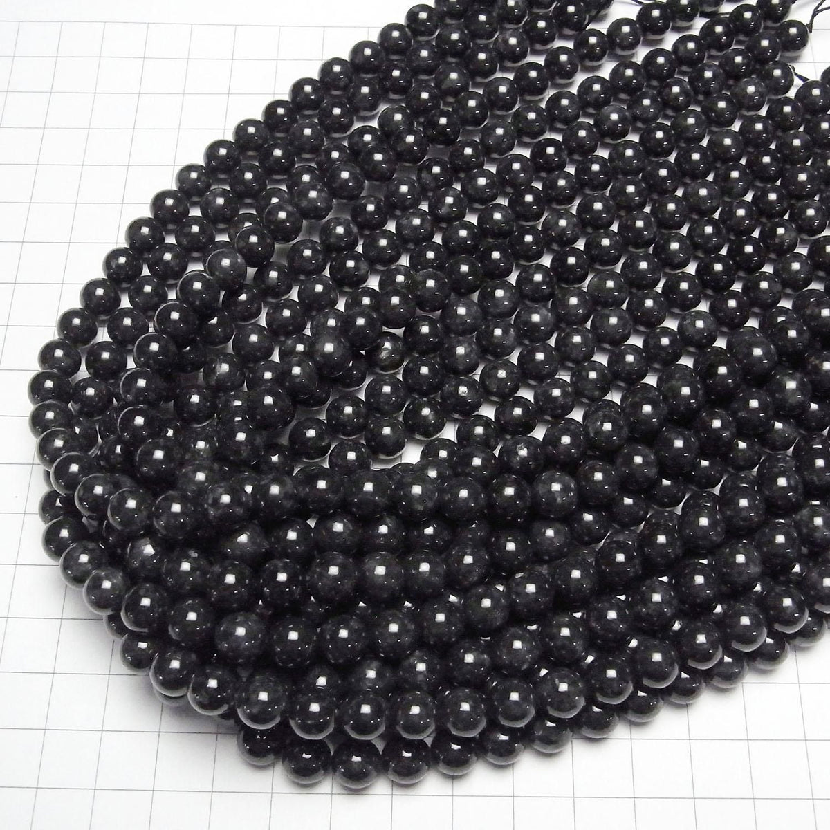 Black Jadeite AAA Round 8mm half or 1strand beads (approx. 15 inches/38 cm)