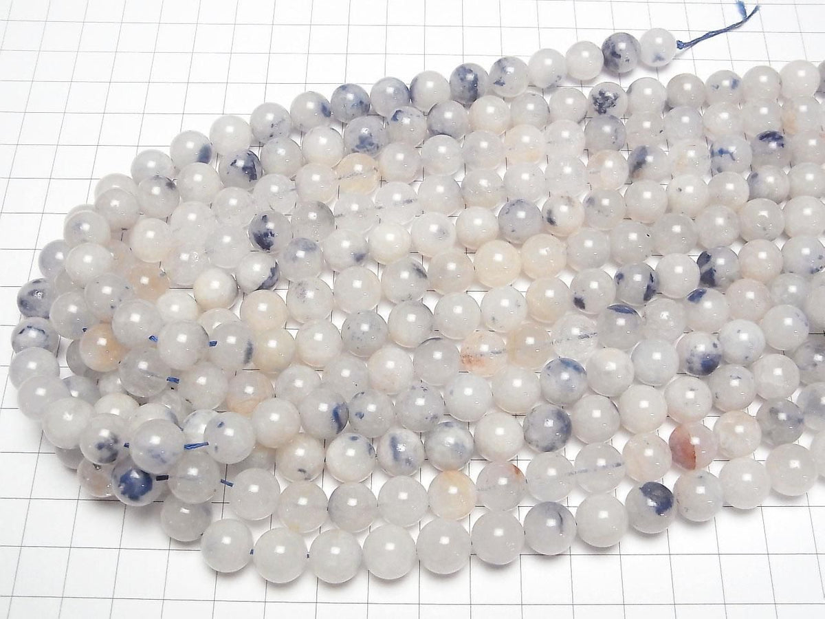 Dumortierite in Quartz AA Round 10mm 1strand beads (aprx.15inch/36cm)