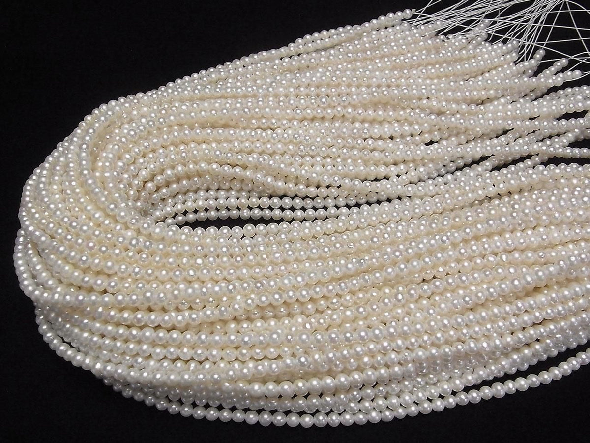 Fresh Water Pearl AA Semi Round - Potato 4mm White 1strand beads (approx. 15 inches/37 cm)