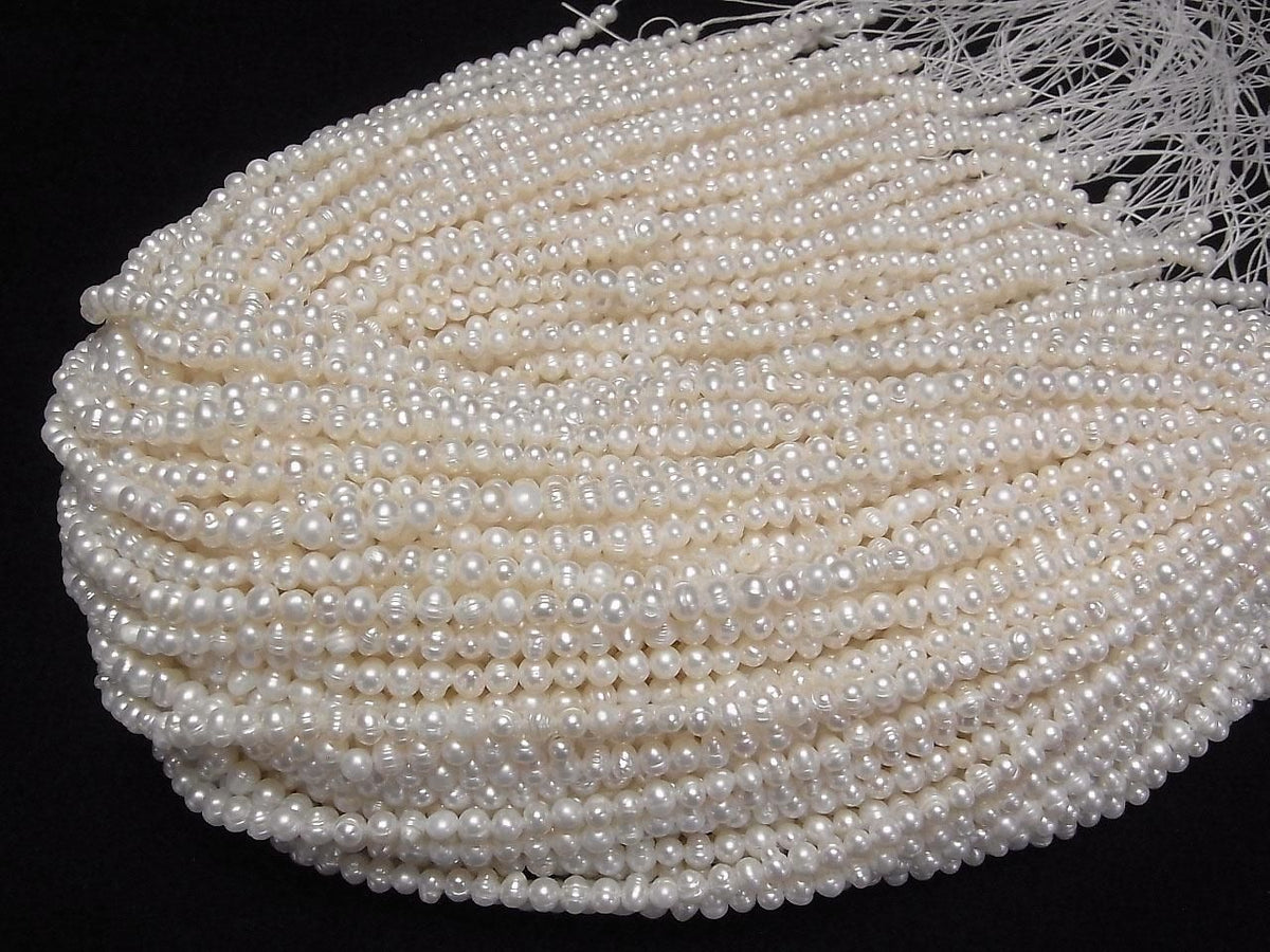 Fresh Water Pearl AA Bands with Potato 5mm White 1strand beads (approx. 13 inches/33 cm)