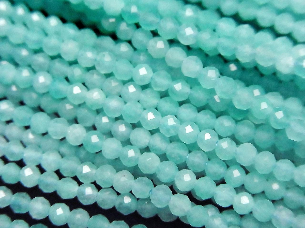 Indian Amazonite Silica AAA- Faceted Round 2mm 1strand beads (approx. 15inch/37cm) High Quality!