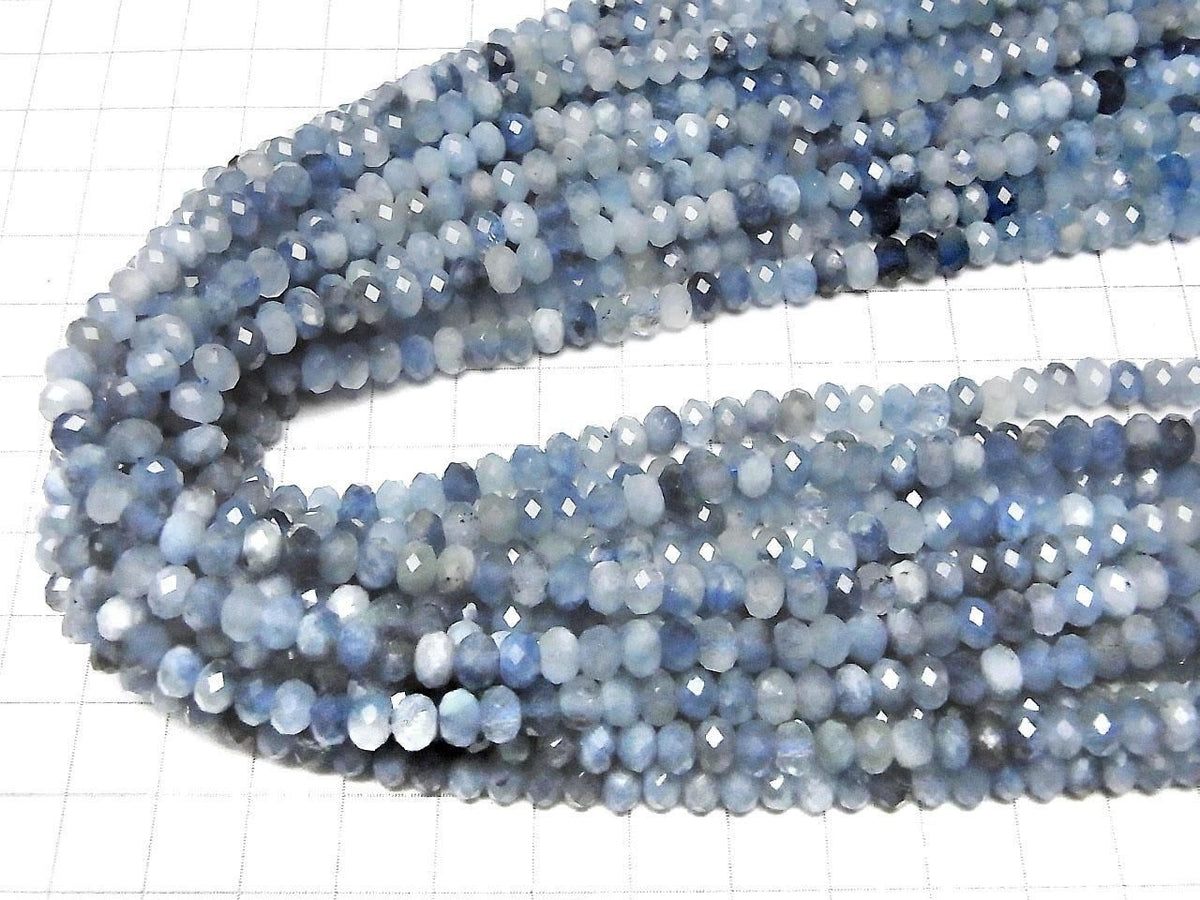 Deep Blue Aquamarine AA Faceted Button Rondelle 6x6x4mm half or 1strand beads (approx. 15inch/36cm) High Quality!