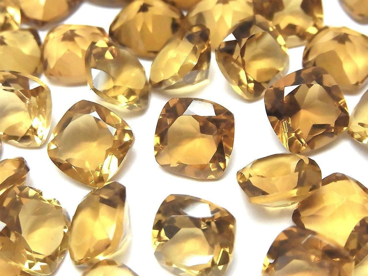 High Quality Beer Crystal Quartz AAA Loose stone Square Faceted 10x10mm 2pcs