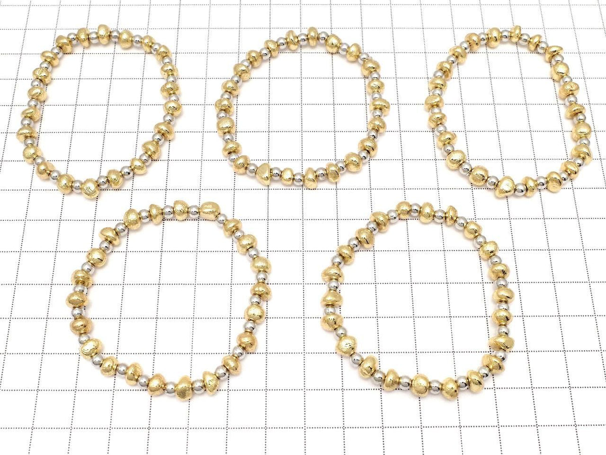 Meteorite (Altai meteorite) Nugget Yellow Gold 1strand beads (Bracelet)
