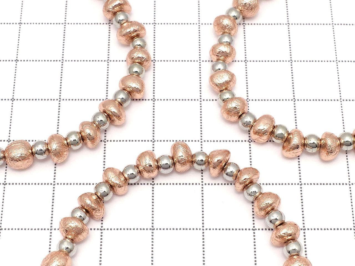 Meteorite (Altai meteorite) Nugget Pink Gold 1strand beads (Bracelet)