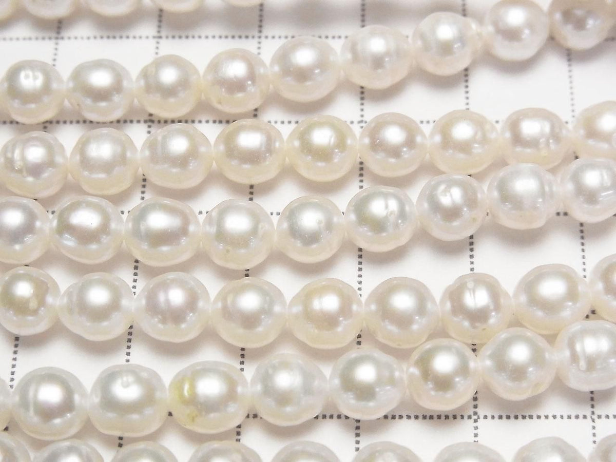Fresh Water Pearl AA+ Rice Drop 7x6x6mm White 1strand beads (approx. 15inch/37cm)