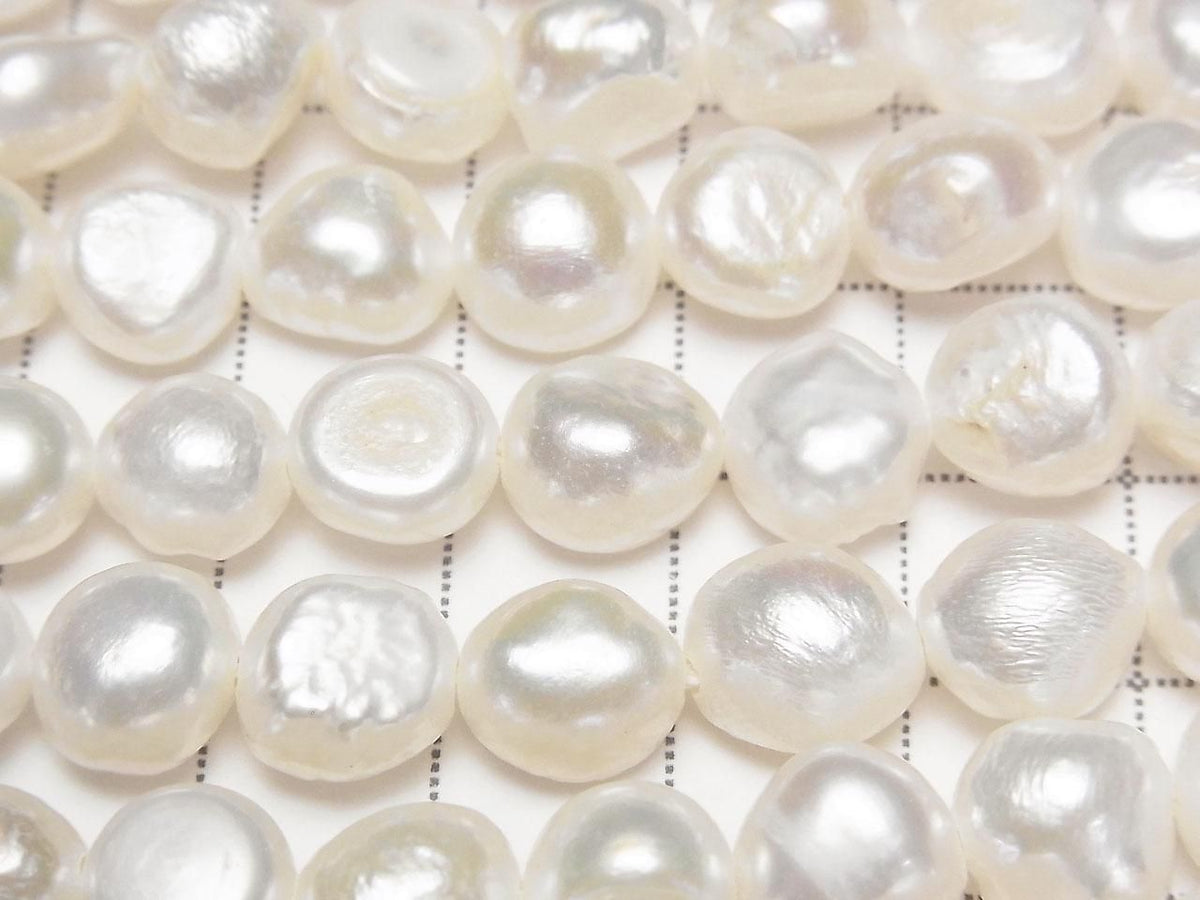 Fresh Water Pearl AA+ Baroque 8-10mm White [1mm hole] 1strand beads (approx. 13 inches/33 cm)