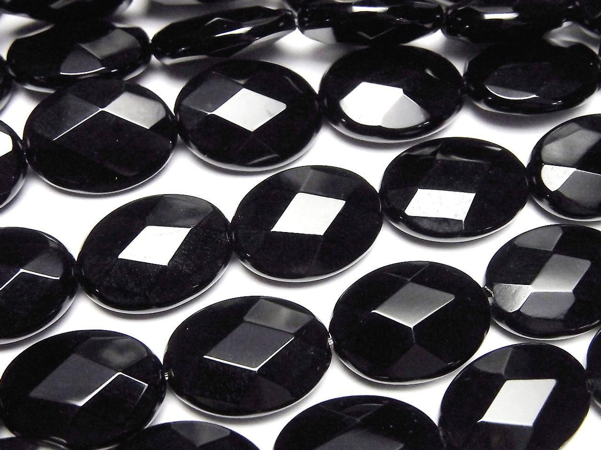 Onyx Faceted Oval 16x12mm half or 1strand beads (aprx.15inch/36cm)