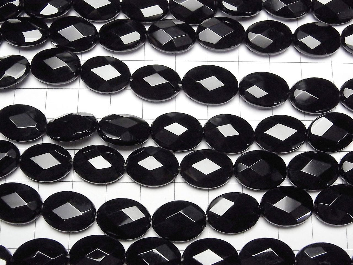 Onyx Faceted Oval 16x12mm half or 1strand beads (aprx.15inch/36cm)